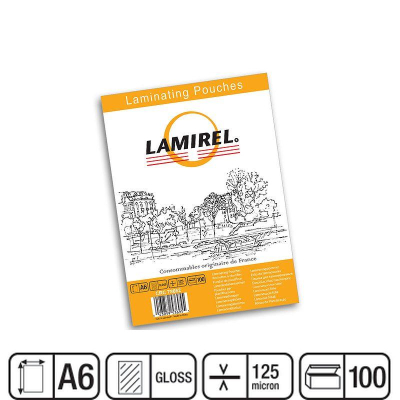 Пленка для ламинирования Lamirel A6  125мкм 100шт глянцевая