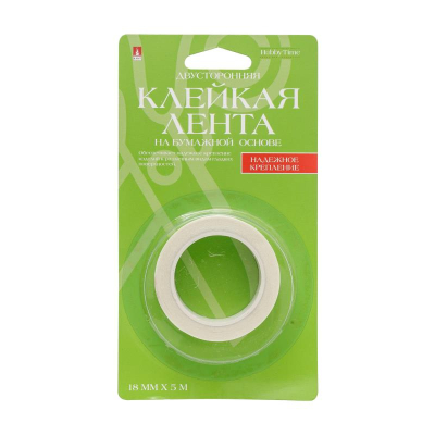 Клейкая лента 2-сторонняя 0.018х  5м Hobby Time в блистере