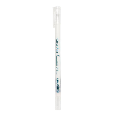 Ручка гелевая Малевичъ 0.5мм Graf'Art белая