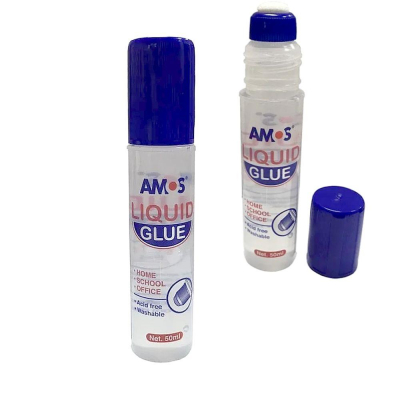 Клей канцелярский&nbsp;&nbsp;50мл Amos с губчатым аппликатором прозрачный