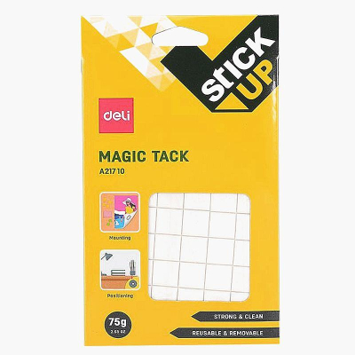 Липучка Deli Magic Tack  75г для временного приклеивания 60шт белая