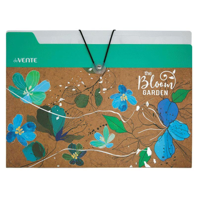Папка A4   8 отделений deVENTE 'Bloom Garden' Blue на резиновой застежке