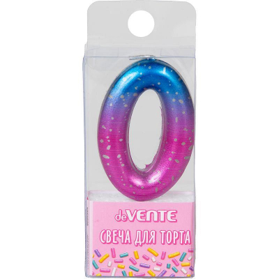 Свеча-цифра для торта deVENTE 'Degrade' '0'&nbsp;&nbsp;6см блистере