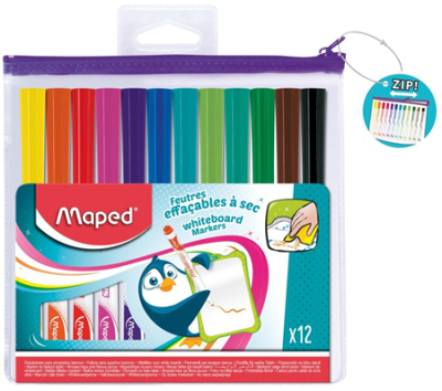Маркеры для доски Maped Color'peps круглые 1.5мм 12цв в блистере