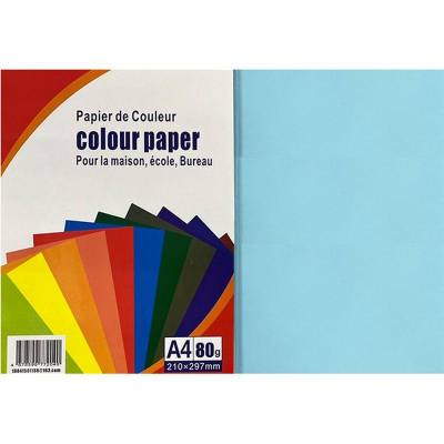 Бумага цветная A4 Colour Paper 80г пастель голубая 100л