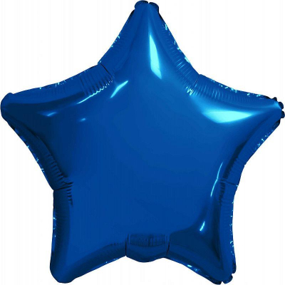 Шар воздушный фольгированный Звезда синий темный Agura 48см