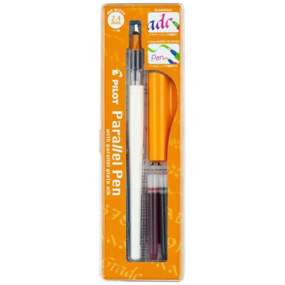 Ручка перьевая для каллиграфии Pilot Parallel Pen  2.4мм +картриджи +конвертер для промывки 