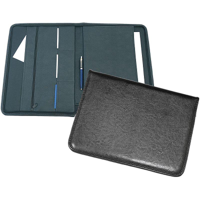 Папка деловая deVENTE 25х35х3см 'Leeds' на молнии искусственная кожа черная