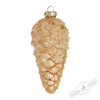 Шишка 120мм золотая стекло