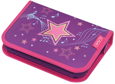 Пенал  с наполнением 31 предмет Herlitz Melody Star 4-створчатый  