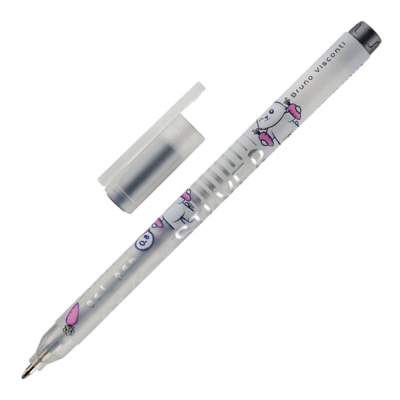 Ручка гелевая BrunoVisconti® 0.8мм 'UniWrite' 'Kawaii animals' серебро