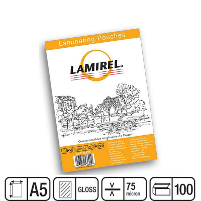 Пленка для ламинирования Lamirel A5&nbsp;&nbsp; 75мкм 100шт глянцевая