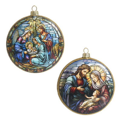 Медальон 10см 'Святое семейство' стекло 2 дизайна