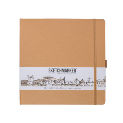 Блокнот для набросков Sketchmarker 20х20см 140г  80л твердая обложка капучино