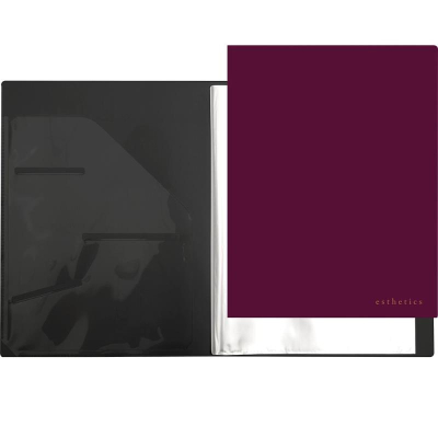 Папка A4&nbsp;&nbsp;60 карманов deVENTE 'Esthetics' с дополнительным внутренним карманом фактура 'soft-touch' бургунди