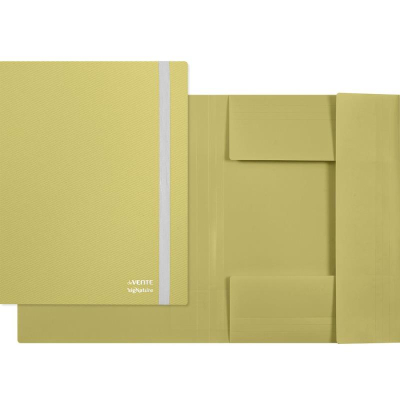 Папка с резиновой застежкой пластиковая A4 до 340л с 3 клапанами deVENTE 'sigNATURE' Оливковая