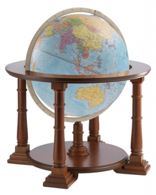 Глобус Земли напольный Zoffoli Geographica Mercatore  50см на подставке из красного дерева