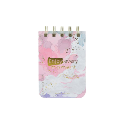 Блокнот A7 100л линейка на гребне BrunoVisconti® 'Cute Journal' картонная Soft Touch обложка фольга золото 'Primavera'