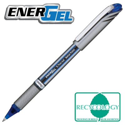 Ручка гелевая Pentel 0.7мм 'EnerGel' с резиновой манжетой  одноразовая синяя