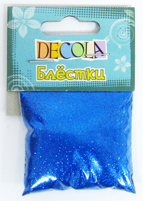 Глиттер Decola  0.3мм 20г синий
