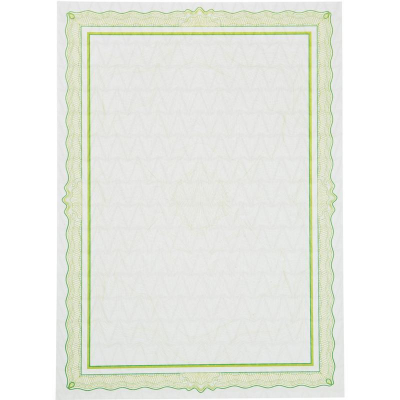 Сертификат A4 Attache с водяными знаками рамка 'Зеленая с узором' 100г/м²  50л