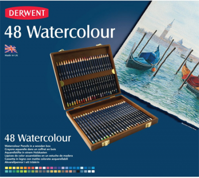 Карандаши акварельные Derwent Watercolour 48цв в деревянной коробке