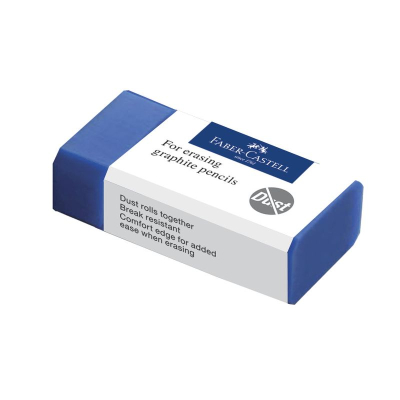 Ластик пластиковый для карандаша Faber-Castell Dust-Free 45х21х13мм синий