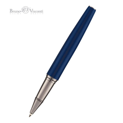 Роллер BrunoVisconti® 'Sorrento' 0.7мм металлический Soft touch синий корпус в металлическом футляре синие чернила