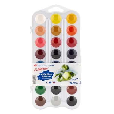 Краски акварельные 24цв Невская палитра Я - Художник! медовые в пластиковом пенале