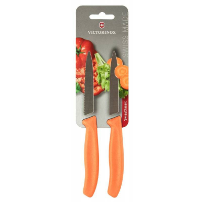Набор кухонных ножей Victorinox 'Swiss Classic Kitchen' для овощей  2шт оранжевый в блистере