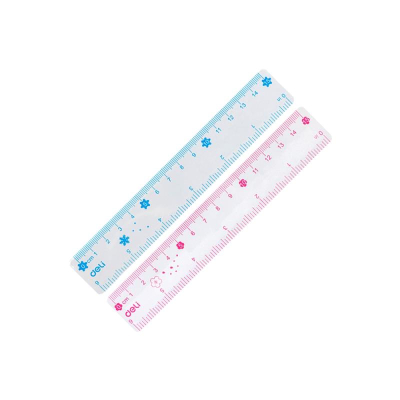 Линейка пластиковая&nbsp;&nbsp;15см/6" Deli 'MiYou' двусторонняя шкала 2 дизайна в блистере