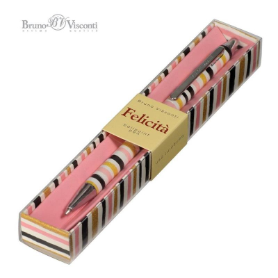 Ручка шариковая BrunoVisconti® 'Felicita' 0.7мм металлический корпус 'Полоска' синие чернила