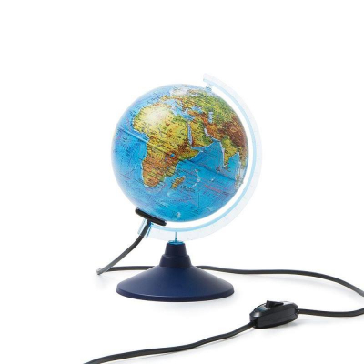 Глобус Земли настольный Globen  15см физическая карта Классик Евро с подсветкой