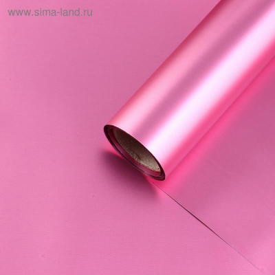 Пленка упаковочная  58х500см 65мк 'Металл' розовая