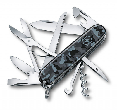 Нож  91мм Swiss Army Knives 15 функций Huntsman камуфляж морской