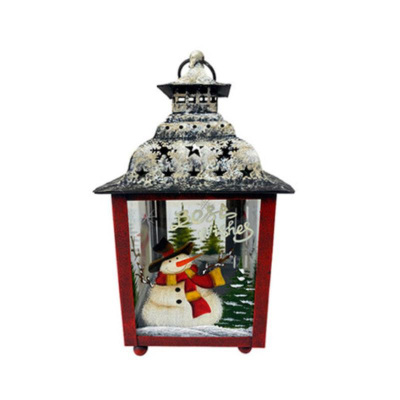 Фонарь заснеженный 13х13х24см 'Наилучшие пожелания на Рождество' металл/стекло