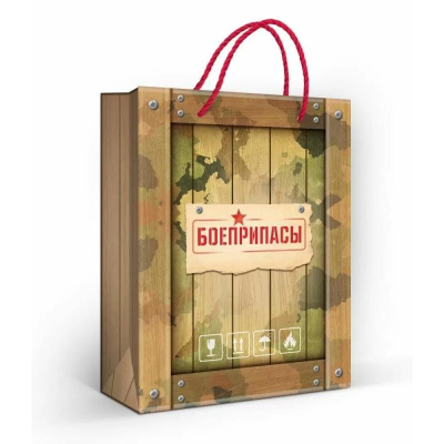 Пакет подарочный 18х22см ламинированный 'Боеприпасы'