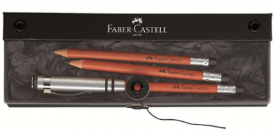 Карандаш чернографитный Perfect Pencil 3шт +колпачок-точилка Faber-Castell коричневый корпус