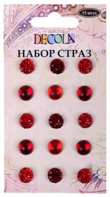 Стразы Decola&nbsp;&nbsp;15шт красные оттенки самоклеящиеся