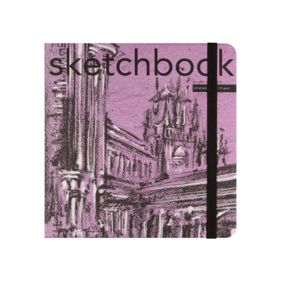 Блокнот для набросков BrunoVisconti® Sketchbook 20х20см 110г  64л черная бумага твердый переплет на резинке 4 вида