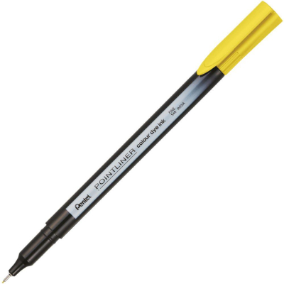 Ручка капиллярная Pentel 'Pointliner' 0.4мм желтая