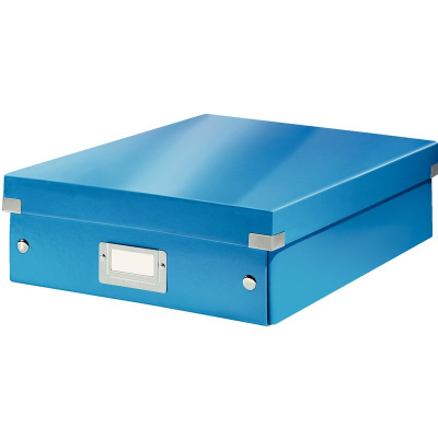 Короб архивный ламинированный картон Leitz Click-n-Store 28х10х37см сборный WOW голубой