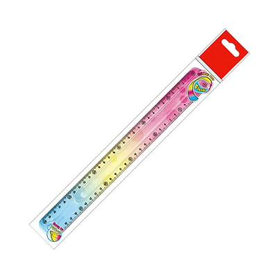 Линейка пластиковая  30см deVENTE 'Rainbow Flex' гибкая двусторонняя шкала в блистере