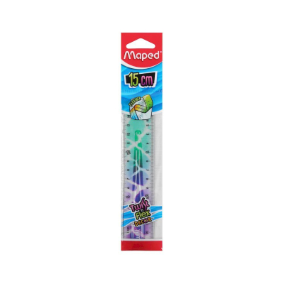 Линейка пластиковая&nbsp;&nbsp;15см Maped Twist'n Flex Decor Animals из неломающейся пластмассы двусторонняя шкала в блистере
