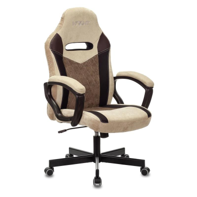 Кресло игровое Zombie Viking- 6 Knight с подушкой ткань коричневое