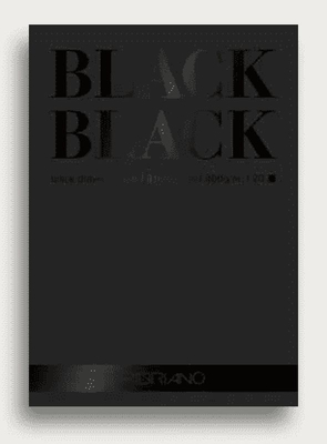 Блокнот для эскизов Fabriano Black Black 42х60см 300г 20л черная бумага на склейке