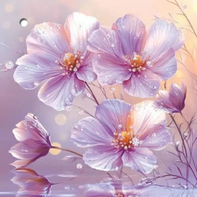 Бирка для упаковки картонная 70х70мм 'Цветы'