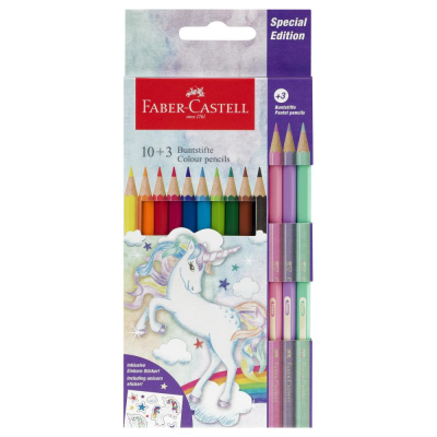 Карандаши&nbsp;&nbsp;10 +3цв Faber-Castell 'Unicorn' в картонной коробке