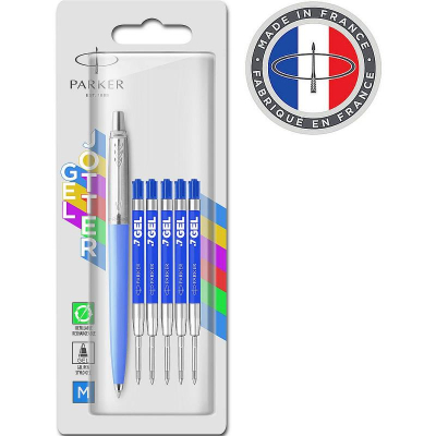 Ручка гелевая Parker Jotter Original Blue CT Medium синие чернила + 5 стержней в блистере