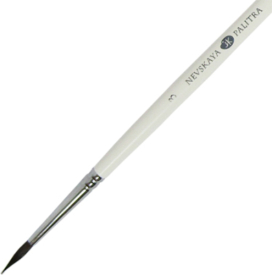 Кисть белка круглая Невская Палитра № 3 ручка 25см